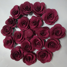 20Pieces/Bag Wine Red Rose Handmade 3.5CM Fabric Rose Cotton Cloth Flowers Hand DIY Wedding Bouquet Bride Flower Accessories 2024 - buy cheap