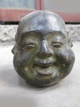 DS China bronze carved Buddhism four face Buddha head sculpture Statue 2024 - buy cheap