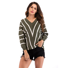 Autumn Winter Women Sweaters and Pullovers Striped Long Sleeve Casual Crop Sweater Slim Solid Knitted Jumpers Sweter Mujer 2024 - buy cheap