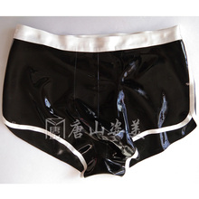 LATEX  BRIEF WITH WHITE TRIMS MEN SEXY LATEX  UNDERWEAR CUSTOMIZED 2024 - buy cheap