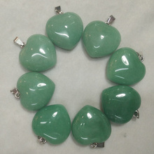 Colgante de Aventurina verde natural con forma de corazón, joyería para hacer joyas, 30mm, 8 unidades por lote, 2018 2024 - compra barato