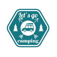 14CM*12.7CM Funny Let's Go Camping PVC Motorcycle Car Sticker Vinyl Car Wrap Decor Decals 2024 - buy cheap