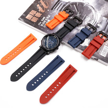 Rubber strap men's pin buckle 24mm watch accessories for Panerai PAM111 PAM508 441PAM368 outdoor sports waterproof watch band 2024 - buy cheap