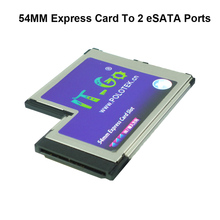 Express Card Expresscard 54MM To 2 eSATA Ports For Laptop Notebook 2024 - buy cheap