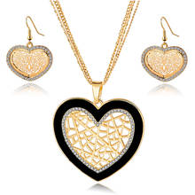 Szelam Gold & Silver Heart Jewelry Sets For Women Hollow Out Crystal Necklace + Earrings Jewellery Set Woman SET160009 2024 - buy cheap