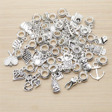 30PCS Silver Plated Vintage Dangle Charm for Women's Pendant Necklace Bracelet Accessories DIY Jewelry Making 2024 - buy cheap