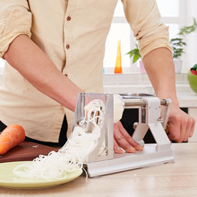 Cortadora rotativa Manual para el hogar, trituradora multifuncional de patatas y verduras, con 3 cuchillas de espesor 2024 - compra barato