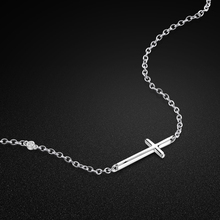 New 925 Sterling Silver Necklace Women's Simple Style Cross Pendant Necklace Religious Silver Jewelry Solid Silver Necklace 2024 - buy cheap