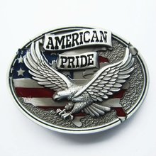 Hebilla de cinturón con bandera americana, hebilla de cinturón ovalada Vintage esmaltada del orgullo occidental, águila, envío gratis 2023 - compra barato