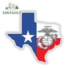 EARLFAMILY-pegatina marina de mapa de Texas Usmc, calcomanía de silueta militar de EE. UU., calcomanía impermeable, 13cm x 11,7 cm 2024 - compra barato