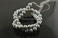 High quality 9~10mm Silvery Grey Color Natural Fresh Water Pearl Round loose Beads 2024 - buy cheap