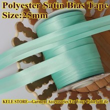 Free shipment---Polyester Satin Bias Tape ,bias binding size: 25mm 1" DIY handmade  folding fabric sewing material col lake blue 2024 - buy cheap