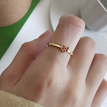 Anillo pequeño de circonia cúbica Rosa Simple para boda y compromiso, joyería fina de Plata de Ley 925, anillo de oro abierto de 18K para amante 2024 - compra barato