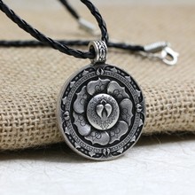 LANGHONG 1pcs Tibet Spiritual Amulet Necklace Flower Mandala pendant Necklace Sacred geometry amulet Religious jewelry 2024 - buy cheap