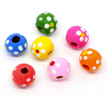 DoreenBeads At Random Dot Round Wood Beads 10x9mm, sold per packet of 35 Hot new 2024 - buy cheap