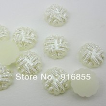 Free shipping 1000pcs/lot 11mm exquisite half round flower craft flatback imitation pearl beads 2024 - buy cheap