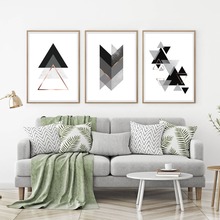 Abstract Geometric Canvas Paintings Nordic Scandinavian Posters Prints Wall Art Pictures for Living Room black grey Home Decor 2024 - buy cheap
