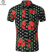 100% Cotton Mens Hawaiian Shirts Male Casual Camisa Masculina Printed Beach Shirts Flower Shirts Short Sleeve Summer Party Shirt 2024 - buy cheap