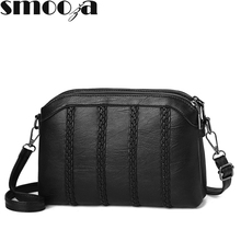 SMOOZA Women's Famous Brand Handbags 2021 Women's Retro PU Leather Shoulder Bag Ladies Messenger Bags With Female Crossbody Bag 2024 - buy cheap