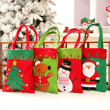 1Pc Bolsas de regalo de Navidad Santa Claus Snowman Elk Tree Tote Bag Año Nuevo Regalos para niños Bolsas de dulces Decoraciones navideñas para el hogar 2024 - compra barato