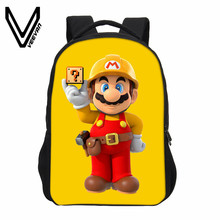 VEEVANV-mochilas escolares con estampado de Super Mario para niños, morral informal de Mario, morral de hombro para uso diario 2024 - compra barato