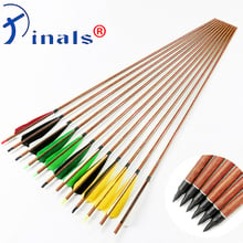 Pinals Archery Carbon Arrows Spine 600 ID6.2mm Wood Skin Turkey Feathers Vanes Compound Recurve Bow Longbow Hunting 6PCS 2024 - buy cheap