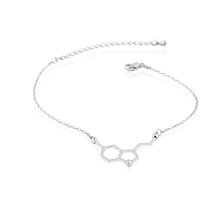 Oly2u New Fashion Women Bracelet Serotonin Molecule Chain Link Bracelet Chemical Structure Charm Bracelet Female-B035 2024 - buy cheap
