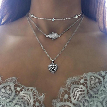 bohemian Star Love Heart Choker Necklace For Women Hamsa Chocker Necklaces Pendants Buddha colar Collares collier femme ketting 2024 - buy cheap