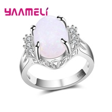 Big Clear Opal Cubic Zirconia Store Finger Rings New Arrival 925 Sterling Silver For Women Ladies Present Bague Jewelry 2024 - buy cheap