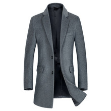 2018 осенне-зимнее шерстяное пальто для мужчин, однотонное повседневное Мужское пальто с отложным воротником и длинными рукавами, лидер продаж, новое Брендовое шерстяное пальто GD948 2024 - купить недорого