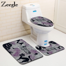 Zeegle-tapete antiderrapante para banheiro, 3 pçs, decoração, tapete para banheiro, assento, banheiro, cobertura 2024 - compre barato