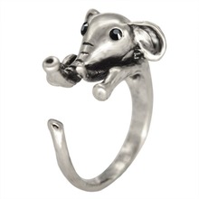 QIAMNI Punk Elephant Animal Rings Adjustable Party Gift for Women Girls Unique Charm Bague Femme Anel Feminio Fashion Jewelry 2024 - buy cheap