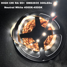 Tira de luces LED U-HOME DE ALTO CRI RA 90 +, 2835SMD, DC12V, 5M, 300LED, no impermeable, blanco neutro, 4500K, iluminación para el hogar 2024 - compra barato