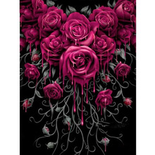 5d diy pintura diamante flores diamante bordado vermelho gota rosas mosaico, quadrado completo/redondo imagem de strass parede decalque 2024 - compre barato