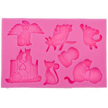 Lovely Cat and mouse 3D Silicone Mold Chocolate Fudge Mould for Cake Decorating Tools chocolate sugar art displays T0575 2024 - buy cheap
