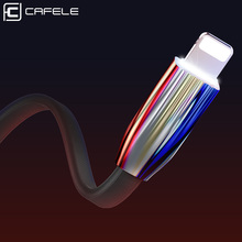 Cafele Lighting USB Cable for iPhone X Xr Xs Max 8 7 6s Plus with White LED Light 120cm Flat 8 Pin USB Cable for iPhone Charger 2024 - buy cheap