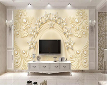 Papel de pared de beibehang 3d, papel tapiz de lujo con flores doradas, joyería 3d, decoración del hogar, Fondo de TV, papel tapiz 3d 2024 - compra barato