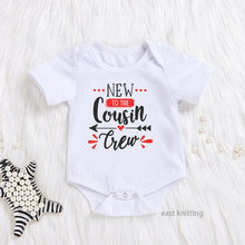 DERMSPE Summer New Baby Boys Girls Short Sleeve Letter Print New To The Cousin Tiew Cute Cotton Romper Baby Clothes White Hot 2024 - buy cheap