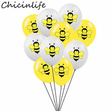 Chicinlife 10 pçs 12 polegada gery/amarelo abelha látex balões festa de aniversário decoração do chuveiro do bebê crianças favores honeybee fontes de festa 2024 - compre barato