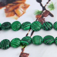 Coin shape Green malachite loose beads 12mm 15" stripe stone women jewelry making design gifts  wholesale 2024 - buy cheap