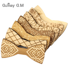 Fashion Wood Bowties For Men Mens Plaid Bow Ties Gravatas Corbatas Business Butterfly Cravat Tie For Party Wedding Wood Ties 2024 - buy cheap