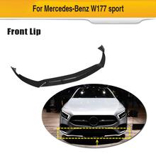 For W177 Auto Car Front Bumper Lip Spoiler For Mercedes-Benz A Class W177 A180 A200 A45 AMG Sport 2019 Carbon / Black 3PCS/SET 2024 - buy cheap