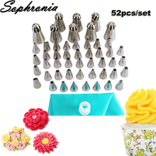 Sophronia 52PCS/set Stainless Steel Pastry Nozzles Cake Cupcakes Decorating Tools Icing Cream Piping Tips Set  CS117 2024 - buy cheap