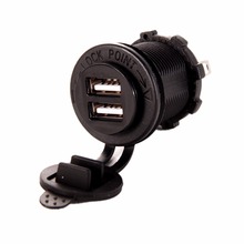 Motorcycle Dual USB Charger Socket Universal USB Charging Adapter Outlet 2.1A Panel for Mobile Phone Moto Accessories 2024 - buy cheap
