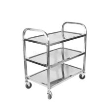 Stainless steel thick three-layer mobile dining cart Hotel restaurant collecting bowls collecting food trucks drinking carts 2024 - buy cheap
