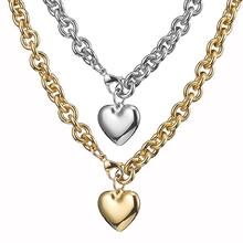 Женское Ожерелье с овальной цепочкой в форме сердца из нержавеющей стали 8 мм 2024 - купить недорого