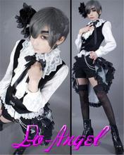 Disfraz de Butler Ciel Phantomhive para niñas, uniforme de Anime Kuroshitsuji Black, conjunto completo de tamaño personalizado 2024 - compra barato