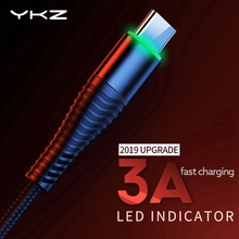 YKZ 3A USB C кабель для samsung Galaxy S10 S9 type C кабель для быстрой зарядки данных type-C для Redmi note 7 USB-C зарядное устройство Usbc шнур 2024 - купить недорого