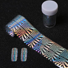 100*4cm Nail art design stickers nail foil transfer film laser Transparent Base geometry Nail Design Foil 2024 - buy cheap