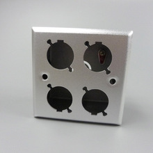 Four ports D type aluminum wall plate 2024 - buy cheap